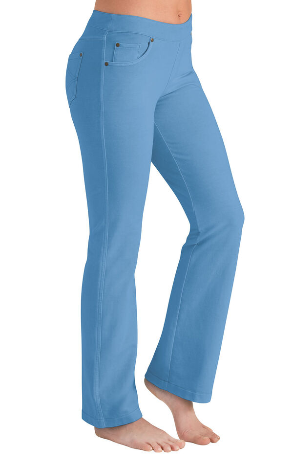 Model wearing PajamaJeans - Bootcut Cool Blue image number 0