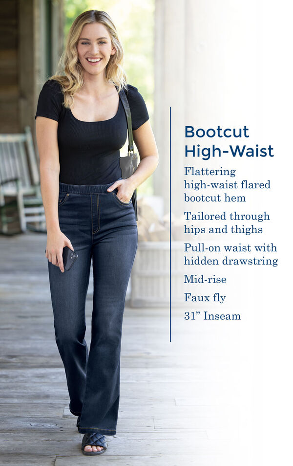 High-Waist Bootcut Jeans