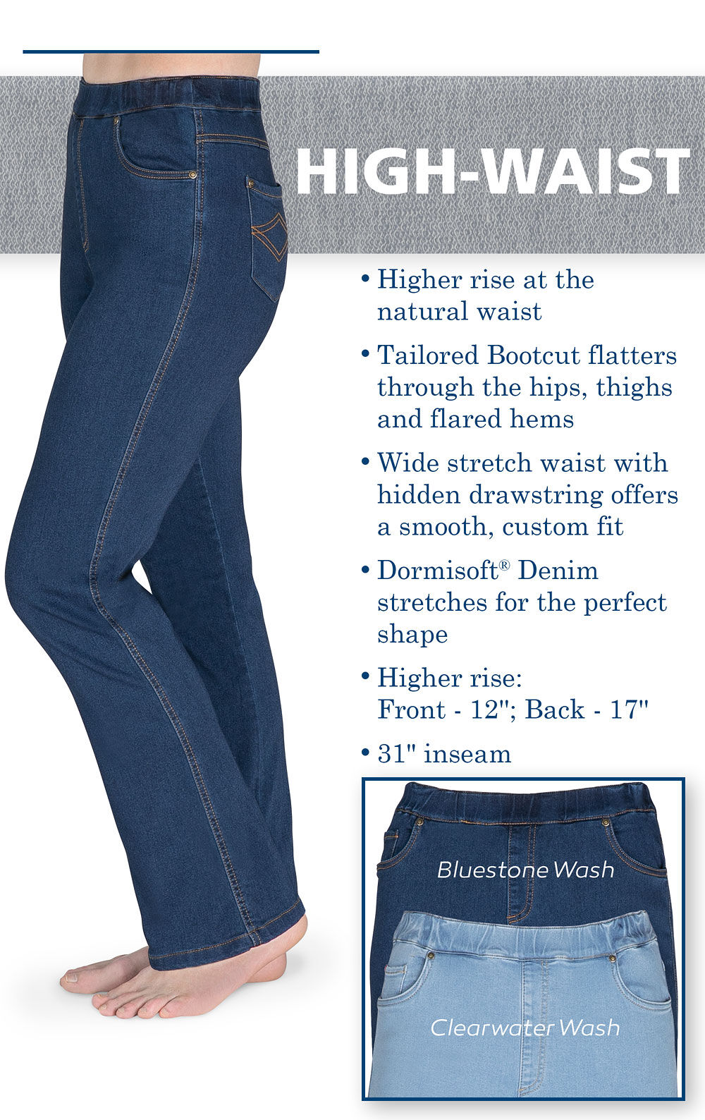 PajamaJeans® High-Waist Bootcut Jeans in Bootcut | PajamaJeans