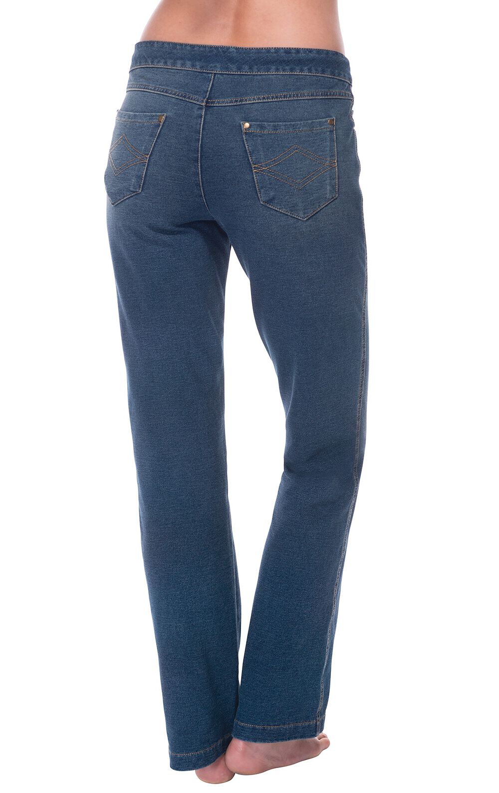 PajamaJeans Womens Petite Bootcut Stretch Knit Denim Jeans