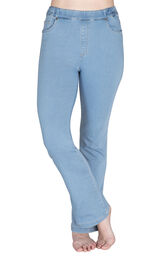 Model wearing PajamaJeans - High-Waist Bootcut Clearwater image number 0