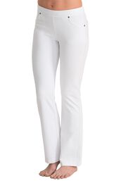 Model wearing PajamaJeans - Bootcut White image number 0