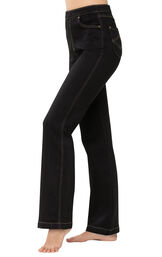 PajamaJeans - High-Waist Bootcut Black - Side View image number 2